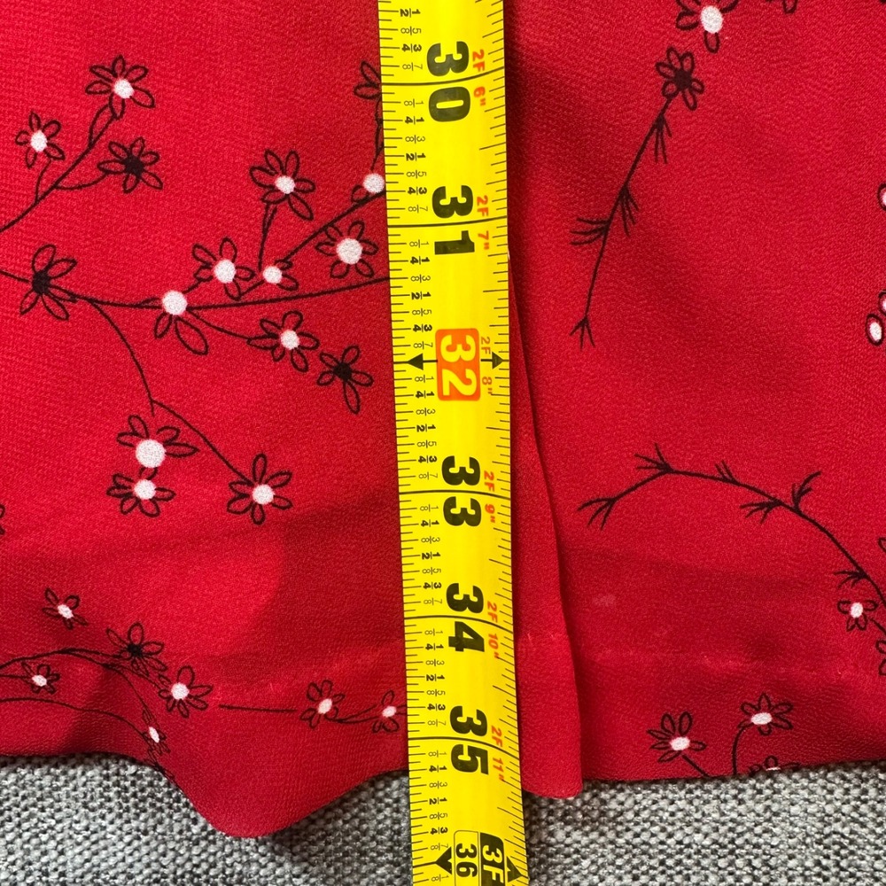 Madewell Floral Mini Dress Women 4 Red Long Sleeve V-Neck Wrap Style - Picture 5 of 9